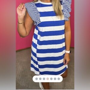 Blue and White Striped Women’s Dress